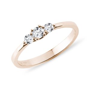 Diamantový prsten  z růžového zlata KLENOTA