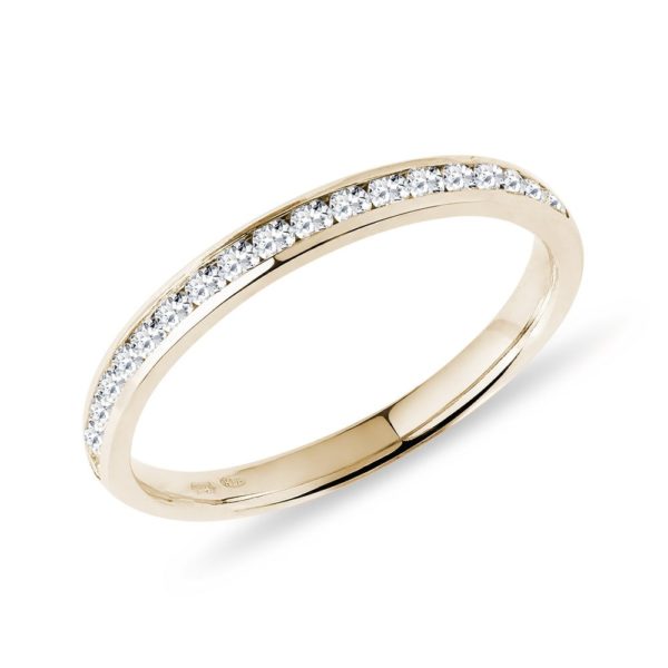 Minimalistický snubní prsten s diamanty KLENOTA
