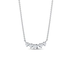 Luxusní náhrdelník s diamanty v bílém zlatě KLENOTA