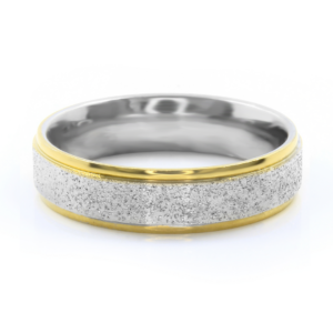 BRUNOshop.cz S2782 Prsten z pískované chirurgické oceli SILVER/GOLD Velikost: 11
