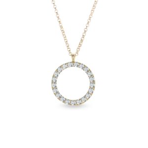 Kruhový náhrdelník ze žlutého zlata s diamanty KLENOTA