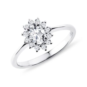 Luxusní prsten Kate s diamanty v bílém zlatě KLENOTA