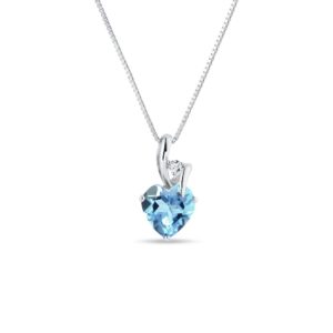 Zlatý náhrdelník ve tvaru srdce s topazem a diamantem KLENOTA