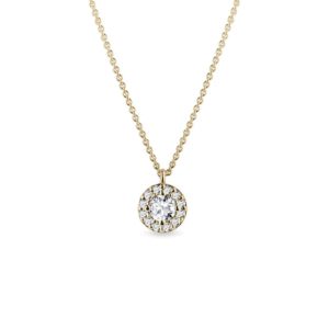 Minimalistický náhrdelník s diamanty ve zlatě KLENOTA