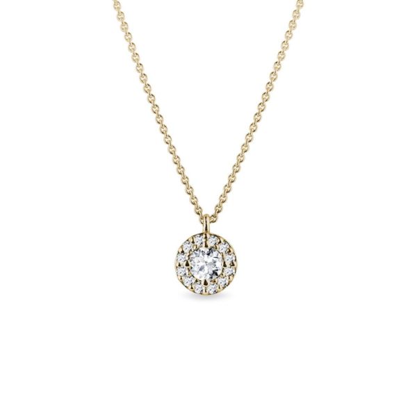 Minimalistický náhrdelník s diamanty ve zlatě KLENOTA