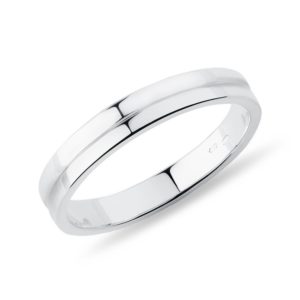 Dámský svatební prsten z bílého zlata KLENOTA