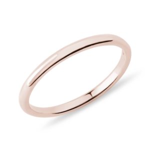 Minimalistický snubní prstýnek z růžového zlata KLENOTA