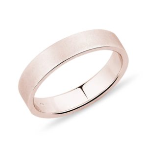 Pánský 4mm prsten satin z růžového zlata KLENOTA
