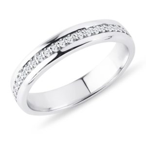 Pánský diamantový prsten eternity z bílého zlata KLENOTA