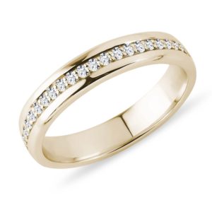 Pánský diamantový prsten eternity ze žlutého zlata KLENOTA