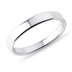 Pánský snubní prsten z bílého 14k zlata KLENOTA