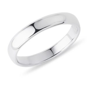Prsten s půlkulatým profilem v bílém zlatě KLENOTA