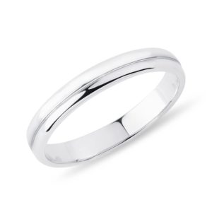 Snubní prsten pro ženy z bílého 14k zlata KLENOTA
