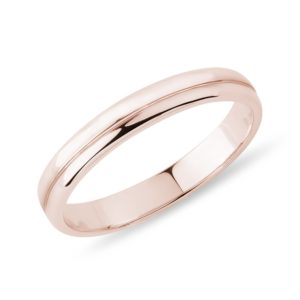 Snubní prsten pro ženy z růžového 14k zlata KLENOTA