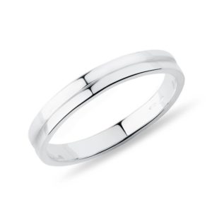 Snubní prsten pro ženy z bílého zlata KLENOTA