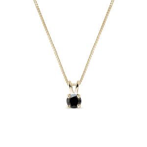 Zlatý náhrdelník s černým diamantem KLENOTA