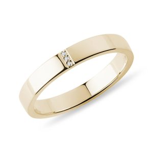 Zlatý snubní prsten s diamanty KLENOTA