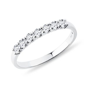 Diamantový prsten v bílém 14k zlatě KLENOTA