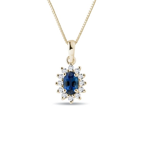 Safírový náhrdelník s diamanty KLENOTA