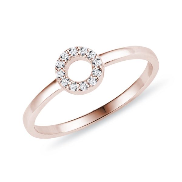 Diamantový prsten z růžového zlata KLENOTA