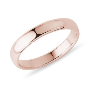 Klasický snubní prsten z růžového 14k zlata KLENOTA