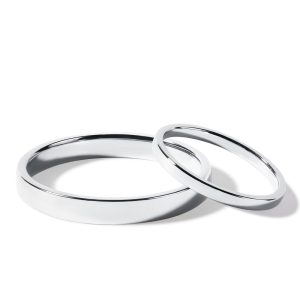 Sada minimalistických snubních prstenů v bílém zlatě KLENOTA