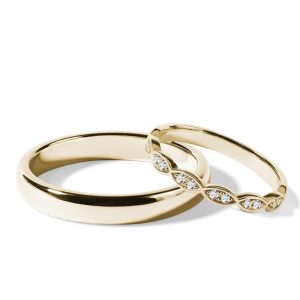 Sada zlatých snubních prstenů KLENOTA