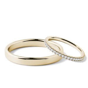 Set eternity & hladký snubní prsten ze žlutého zlata KLENOTA