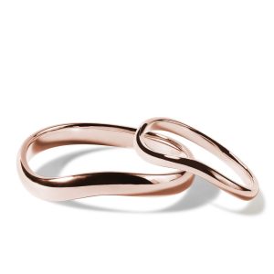 Snubní prsteny wave z růžového 14k zlata KLENOTA
