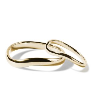 Snubní prsteny wave ze žlutého 14k zlata KLENOTA