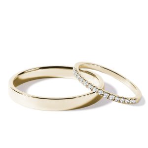 Souprava snubních prstenů s diamanty ve zlatě KLENOTA