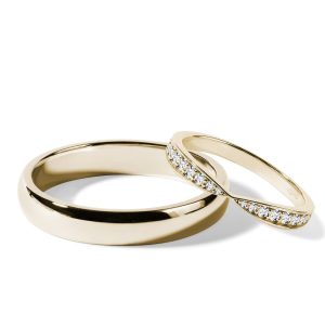 Zlaté svatební prstýnky s diamanty KLENOTA