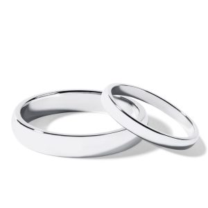 Sada klasických snubních prstenů v bílém zlatě KLENOTA