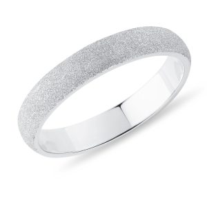 Pánský prsten z bílého zlata diamond mat KLENOTA