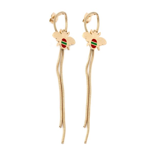 BRUNOshop.cz S3798 Visací náušnice VČELA ROSE GOLD