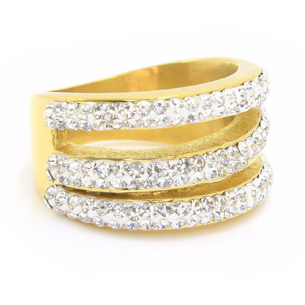 BRUNOshop.cz S1883 Prsten GOLD s kamínky Velikost: 6 (EU: 51