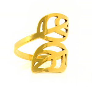 BRUNOshop.cz S2503 Prsten LÍSTEK GOLD Velikost: 5 (EU: 49 - 51)