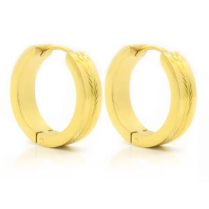BRUNOshop.cz S2684 Náušnice kroužky VZOROVANÉ GOLD