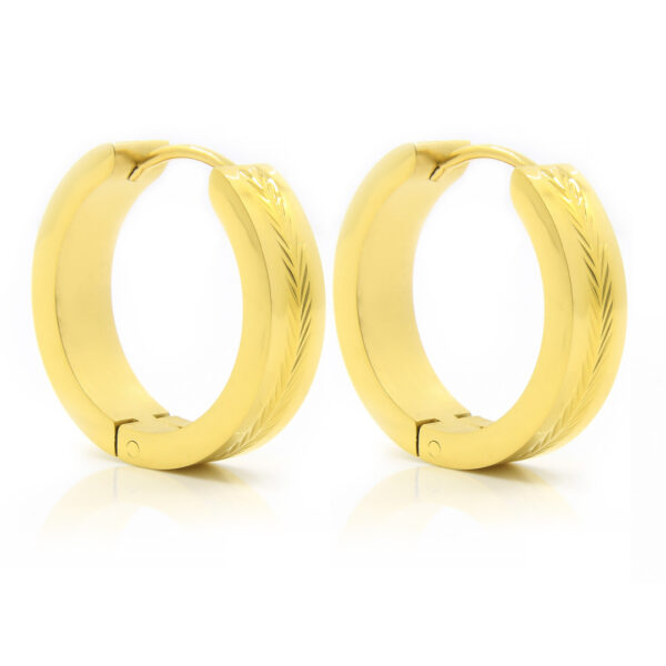 BRUNOshop.cz S2684 Náušnice kroužky VZOROVANÉ GOLD