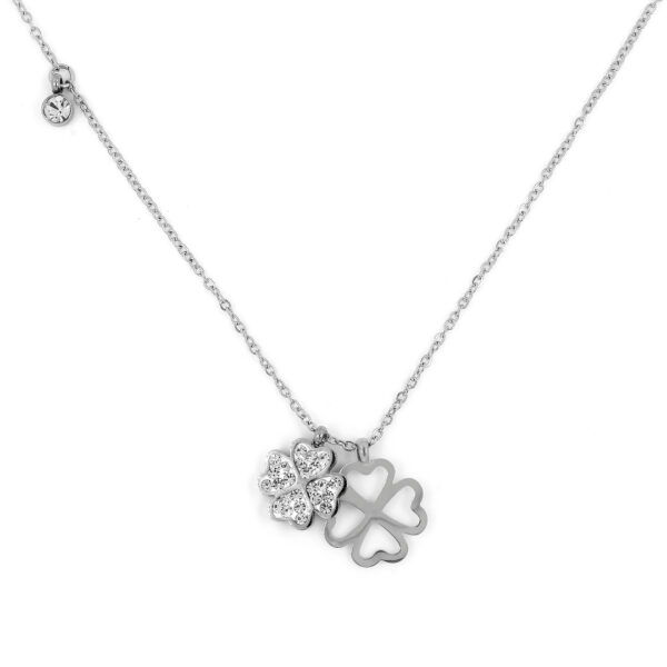 BRUNOshop.cz S2786 Náhrdelník ČTYŘLÍSTKY s kamínky