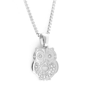 BRUNOshop.cz S2967 Přívěsek SOVA s kamínky + řetízek