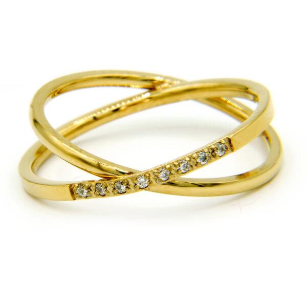 BRUNOshop.cz S3188 Dvojitý prsten GOLD s kamínky Velikost: 9 (EU: 59 - 61)