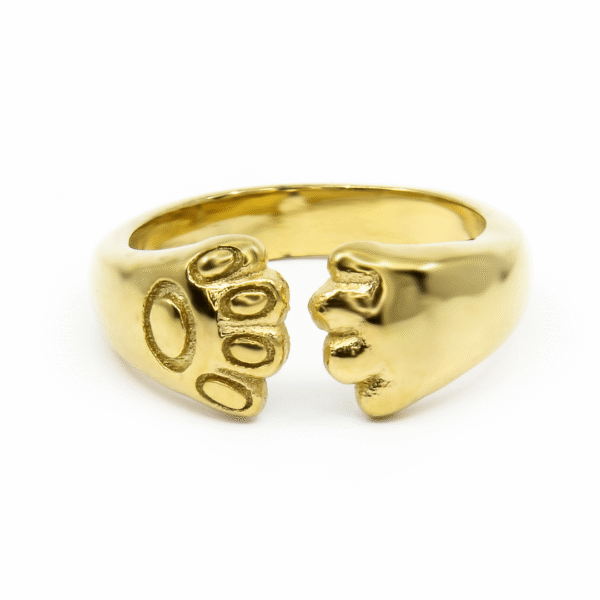 BRUNOshop.cz S3217 Prsten TLAPKY GOLD Velikost: 9 (EU: 59 - 61)