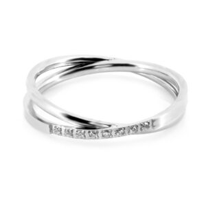 BRUNOshop.cz S3643 Dvojitý prsten s kamínky II Velikost: 8 (EU: 56