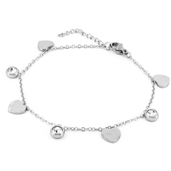 BRUNOshop.cz S3651 Náramek SRDCE s kamínky