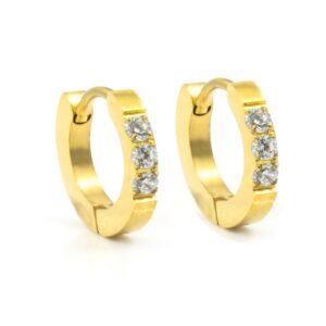 BRUNOshop.cz S3819 Náušnice kroužky s kamínky GOLD