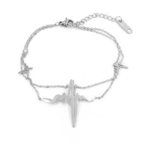 BRUNOshop.cz S3839 Dvojitý náramek KŘIVKA EKG