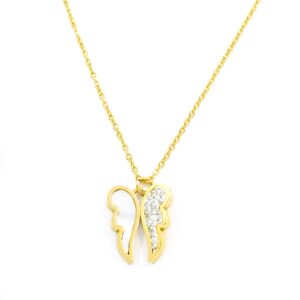 BRUNOshop.cz S3870 Náhrdelník ANDĚLSKÁ KŘÍDLA s kamínky BÍLÝ GOLD