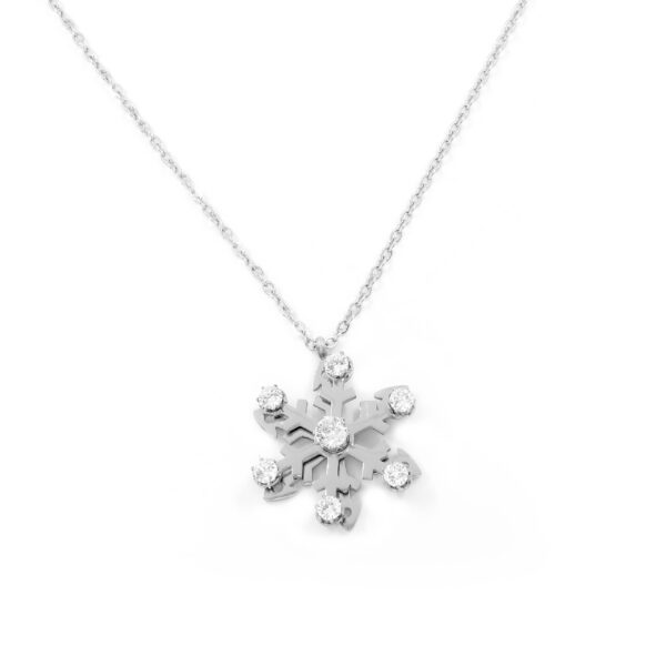 BRUNOshop.cz S3888 Náhrdelník POHYBLIVÁ VLOČKA s kamínky