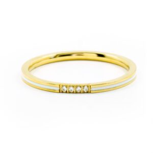 BRUNOshop.cz S3901 Jemný prsten s kamínky BÍLÝ GOLD Velikost: 8 (EU: 56